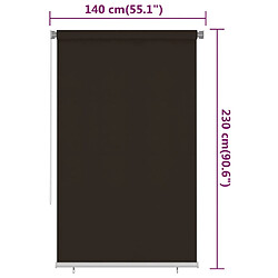 vidaXL Store roulant d'extérieur 140x230 cm Marron PEHD pas cher