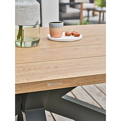 Paris Prix Table de Jardin en Métal Kelia 220cm Anthracite & Naturel pas cher