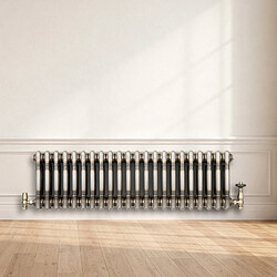 Acheter Monstershop Radiateur Traditionnel Acier Métal Brut à 3 Colonnes & Vannes 300 x 1010 mm