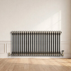 Acheter Monstershop Radiateur Traditionnel Acier Métal Brut à 2 Colonnes & Vannes 600 x 1190 mm