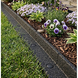 Acheter Monstershop 4 Bordures de Jardin 1,2 m Caoutchouc Gris Flexible 4,8 m Jardin Parterre