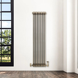 Acheter Monstershop Radiateur Traditionnel Acier Métal Brut à 3 Colonnes & Vannes 1500 x 470 mm