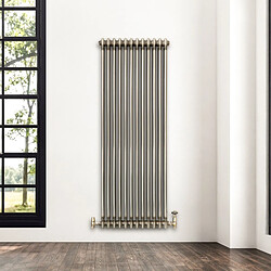 Acheter Monstershop Radiateur Traditionnel Acier Métal Brut à 2 Colonnes & Vannes 1800 x 560 mm