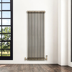 Acheter Monstershop Radiateur Traditionnel Acier Métal Brut à 3 Colonnes & Vannes 1500 x 560 mm