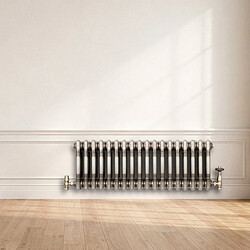Acheter Monstershop Radiateur Traditionnel Acier Métal Brut à 3 Colonnes & Vannes 300 x 830 mm