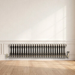 Acheter Monstershop Radiateur Traditionnel Acier Métal Brut à 3 Colonnes & Vannes 300 x 1190 mm