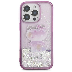 Avis Disney Hello Kitty Liquid Glitter 50TH Anniversary Party - Coque pour iPhone 16 Pro (violet)
