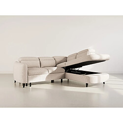 Acheter Bestmobilier Opaline - Canapé d'angle droit 5 places convertible avec têtières et coffre en tissu