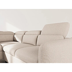 Bestmobilier Opaline - Canapé d'angle gauche 5 places convertible avec têtières et coffre en tissu pas cher