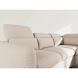 Bestmobilier Opaline - Canapé d'angle droit 5 places convertible avec têtières et coffre en tissu pas cher