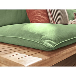 Acheter Bestmobilier Papeete - salon bas de jardin avec coussins vert - 4 places + table - en bois d'acacia FSC