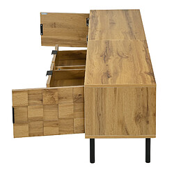 Acheter DZMDIP Meuble TV moderne 2 portes 2 tiroirs 2 niches design mosaïque 3D bois