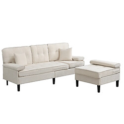 HAUSS SPOLE Canapé d'angle 3 places avec méridienne modulable beige pas cher