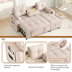 Acheter HAUSS SPOLE Canapé d'angle convertible avec rangement en lin beige