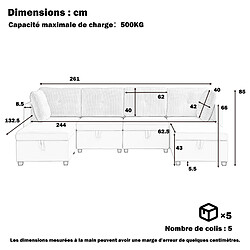 Acheter HAUSS SPOLE Canapé modulaire 6 places réversible avec rangement en velours beige