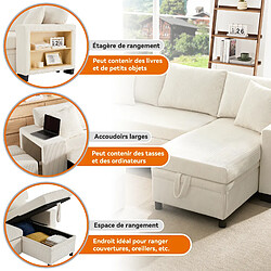 Acheter HAUSS SPOLE Canapé d'angle convertible 3 places avec rangement et USB-C beige