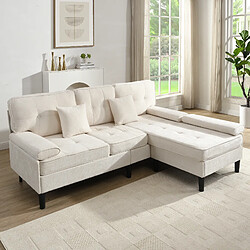 Avis HAUSS SPOLE Canapé d'angle 3 places avec méridienne modulable beige