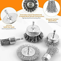 Avis INF Ensemble de 5 brosses métalliques polyvalentes en acier inoxydable pour perceuse