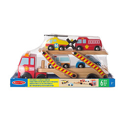 Avis Camion Transporteur De Véhicules D'Urgence 6 Pièces - Camion Enfant 60 Cm - Jeu Imitation -