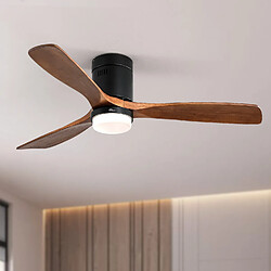 Avis MIVRAY Ventilateur de plafond lumineux, télécommande réversible métal et bois noir