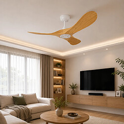 Avis MIVRAY Ventilateur de plafond sans lumière, télécommande ABS blanc et naturel