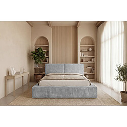 Avis Casanova Lit coffre tissu velours Gris clair 200x200cm