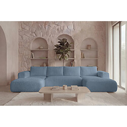 Avis Casanova Canapé panoramique tissu bouclette 5 places Bleu
