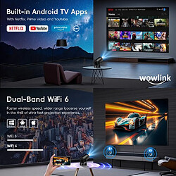 Avis 4K Vidéoprojecteur Mini 2026 Plus récent et APPS intégrées et 1920x1080P Res 20000lm, Noir
