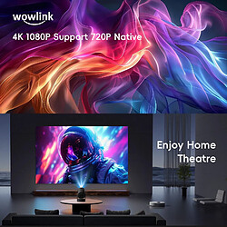 Acheter 4K Vidéoprojecteur Mini 2026 Plus récent et APPS intégrées et 1920x1080P Res 20000lm, Noir