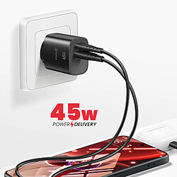 Acheter Swissten Chargeur USB-C 45W Power Delivery et USB-A Quick Charge 3.0 18W Noir