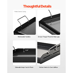 Avis VEVOR Plaque de cuisson en acier au carbone poêle à griller 605 x 360 mm noir
