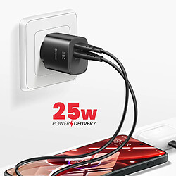 Acheter Swissten Chargeur USB-C 25W Power Delivery et USB-A Quick Charge 3.0 18W Noir