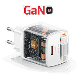 Swissten Chargeur Secteur USB-A 45W avec Câble Rétractable USB-C 0.75m Intégré Blanc pas cher