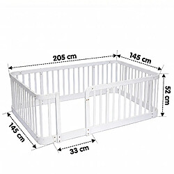 Avis Parc bébé 140x200 cm - Modenvie - modulable avec protection sécurité - Blanc