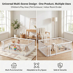 Parc bébé 140x200 cm - Modenvie - modulable avec protection sécurité - Blanc pas cher