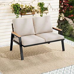 Avis MIVRAY Canapé de jardin 2 places style industriel polyester gris
