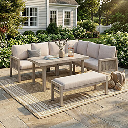 Acheter MIVRAY Salon de jardin 8 places, repas et détente, acier polyester kaki
