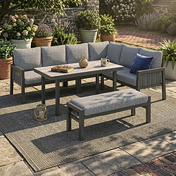 Acheter MIVRAY Salon de jardin 8 places, modulable acier polyester gris