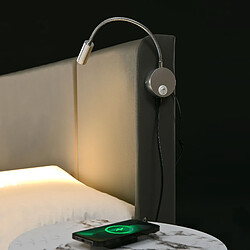 Acheter MIVRAY Lit Coffre Adulte 160x200 Cm Lit Double avec rangement, lampe de lecture et USB, PU, Gris