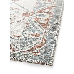 ATTICGO Tapis extérieur vintage LUA bleu / rouille 80x150 cm pas cher