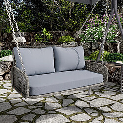 Avis MIVRAY Balancelle double, coussins amovibles lavables, résine tressée gris
