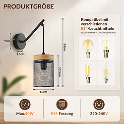 Avis ZMH Applique murale vintage Lampe murale industrielle E14 pour chambre(Sans Ampoule)
