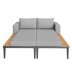 Acheter MIVRAY Bain de soleil double 150x140x30 cm convertible modulable métal polyester gris
