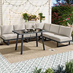 Acheter MIVRAY Salon de jardin convertible, dossier mobile polyester gris