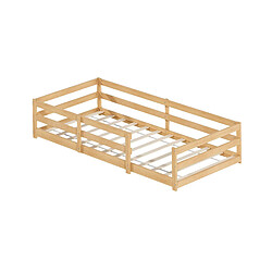 Acheter Lit Enfant Montessori 90x200 cm - Modenvie - avec barrières - bois naturel