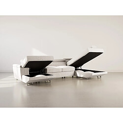Bestmobilier Baoji - Canapé panoramique d'angle droit 7 places convertible avec têtières et coffre en pas cher
