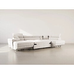 Acheter Bestmobilier Baoji - Canapé panoramique d'angle droit 7 places convertible avec têtières et coffre en