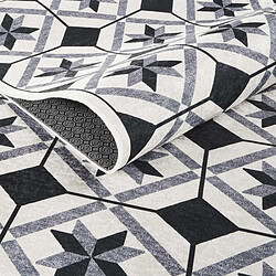 Avis UnAmourDeTapis Tapis de cuisine 160 x 230 cm, blanc, noir, gris, kilim tissé, LYN11 N&B