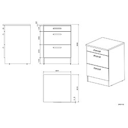Acheter OSLO Meuble Bas 3 tiroirs + plan - Décor blanc - L 60 x P 60 x H 86 cm