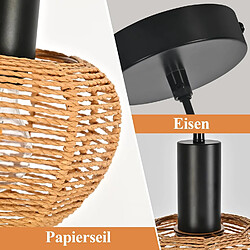 Avis Nettlife Suspension rotin boho 1 lumière - Noir